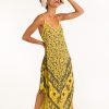 13-amarillo y azul-a-vestido asimétrico tirantes estampado elefantes