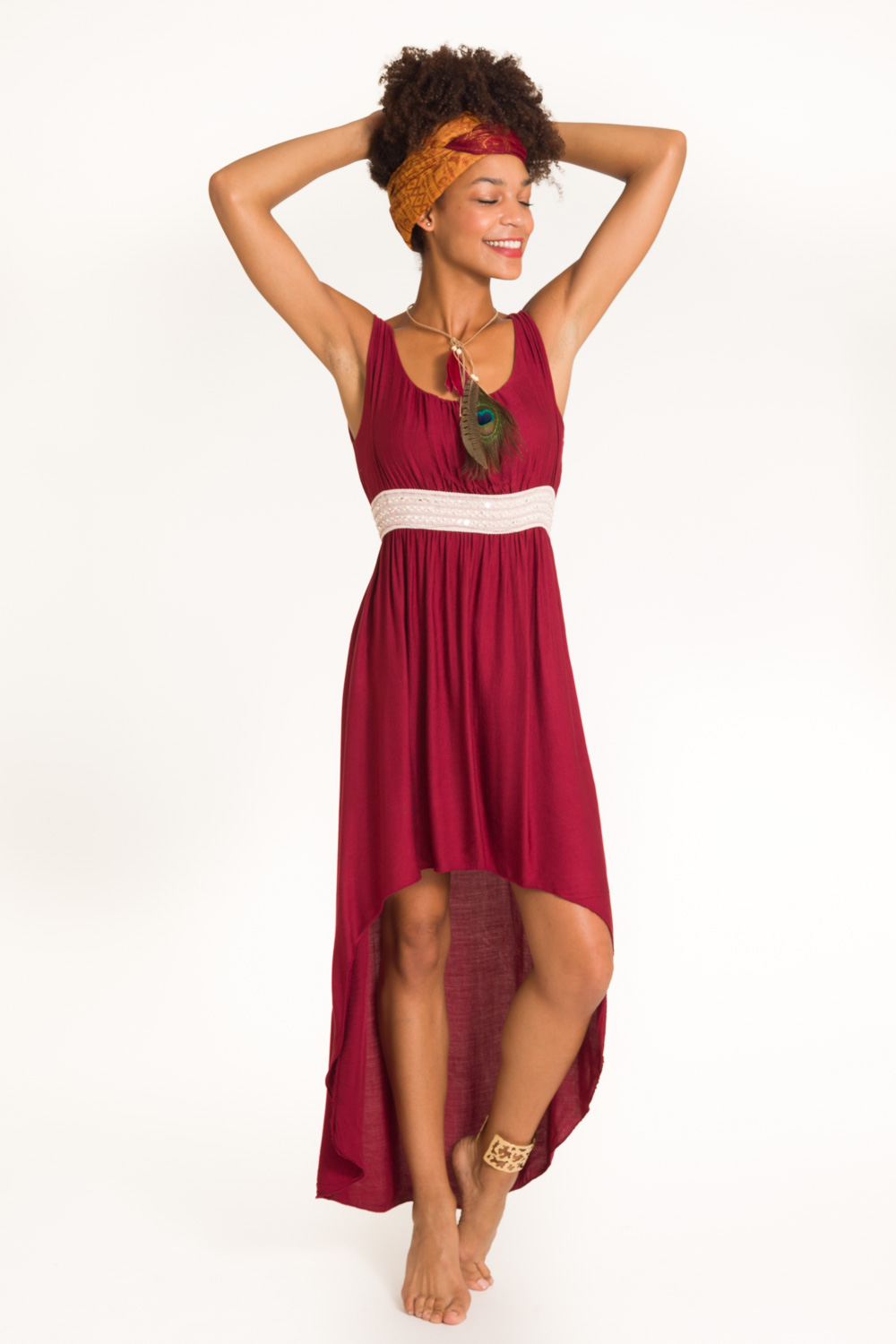 15-granate-a-vestido griego corto largo