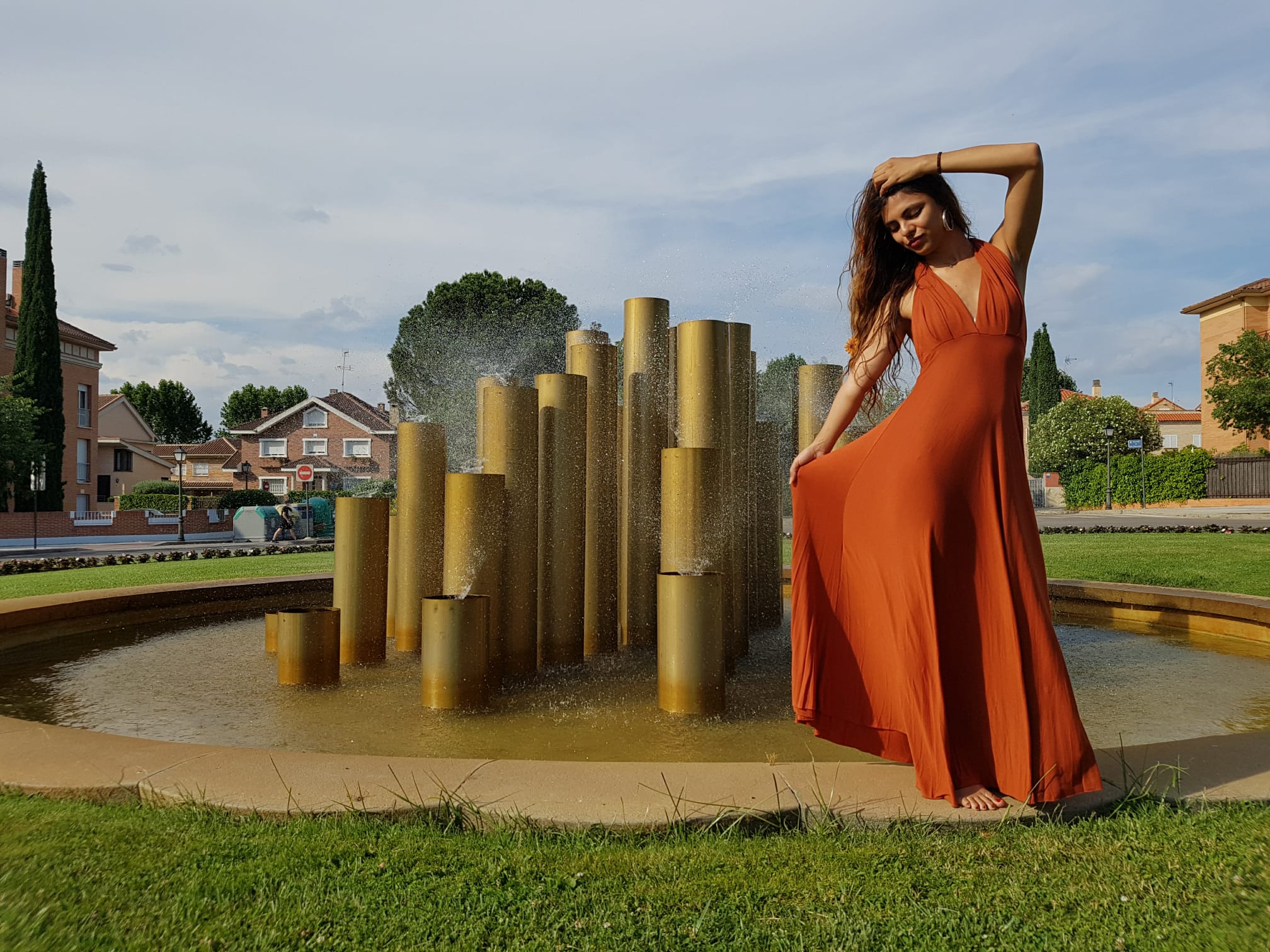 vestido naranja