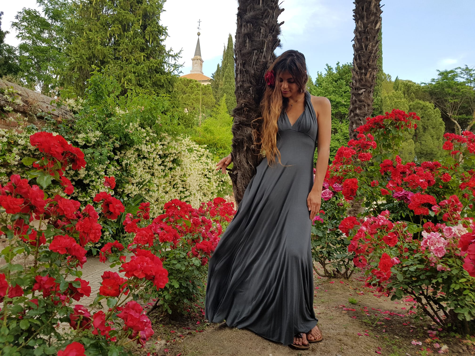 vestido gris