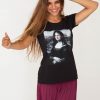 Camiseta Mona Lisa, Negra, para mujer. Por fin locas