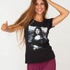 Camiseta Mona Lisa, Negra, para mujer. Por fin locas