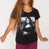 Camiseta Mona Lisa, Negra, para mujer. Por fin locas