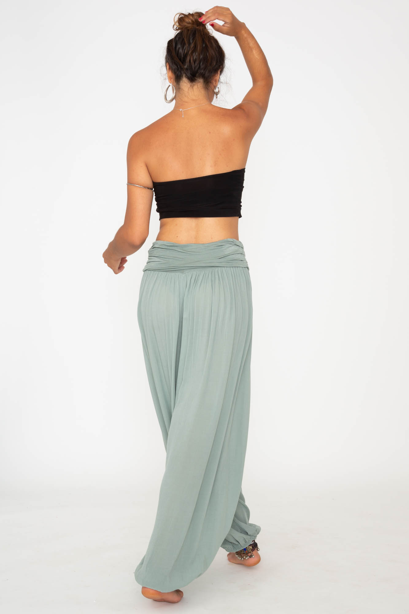 Pantalon Bombacho color verde, ropa Ibicenca, Hippie Pantalon Bombacho color verde, ropa Ibicenca, Hippie