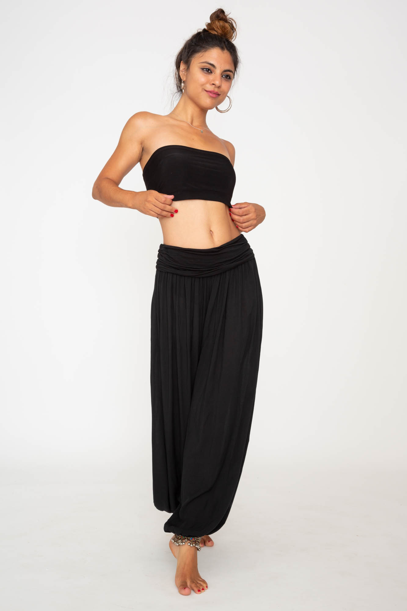 Pantalon Bombacho color negro, ropa Ibicenca, Hippie Pantalon Bombacho color negro, ropa Ibicenca, Hippie