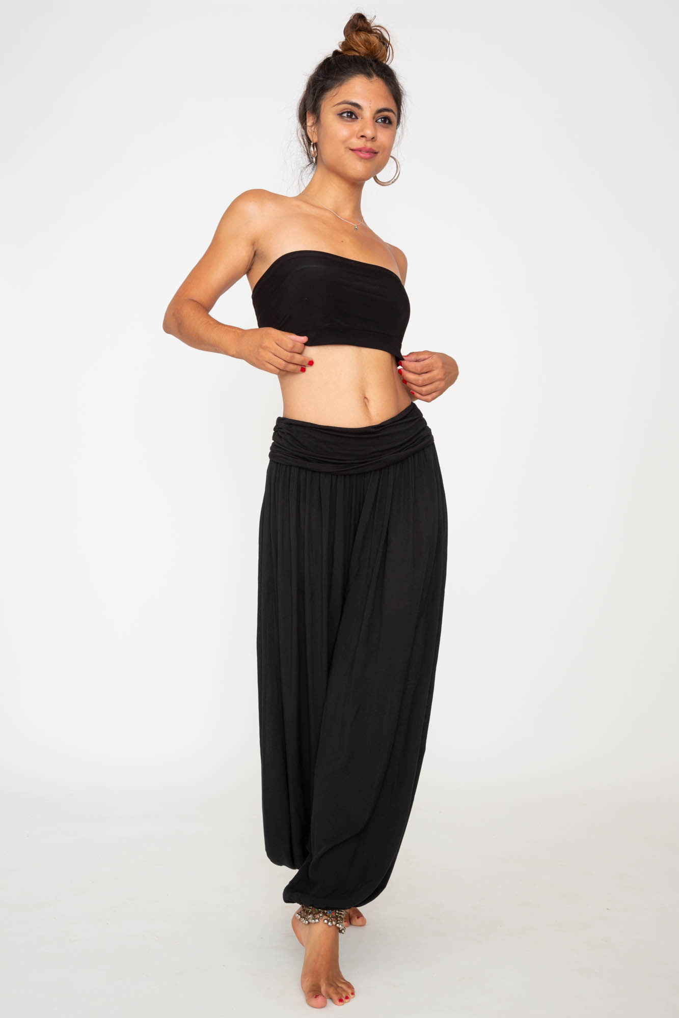 Pantalon Bombacho color negro, ropa Ibicenca, Hippie Pantalon Bombacho color negro, ropa Ibicenca, Hippie