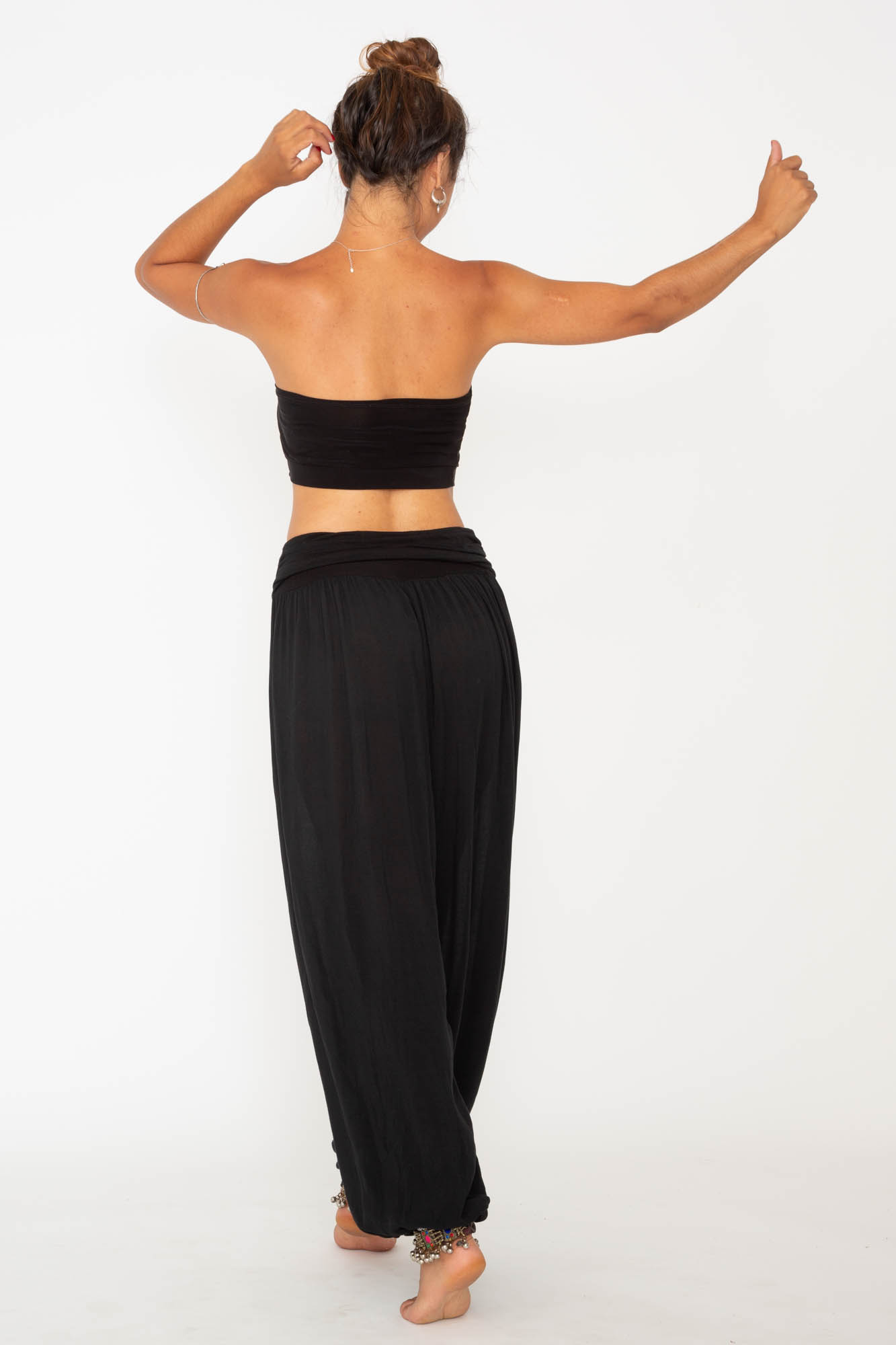 Pantalon Bombacho color negro, ropa Ibicenca, Hippie Pantalon Bombacho color negro, ropa Ibicenca, Hippie