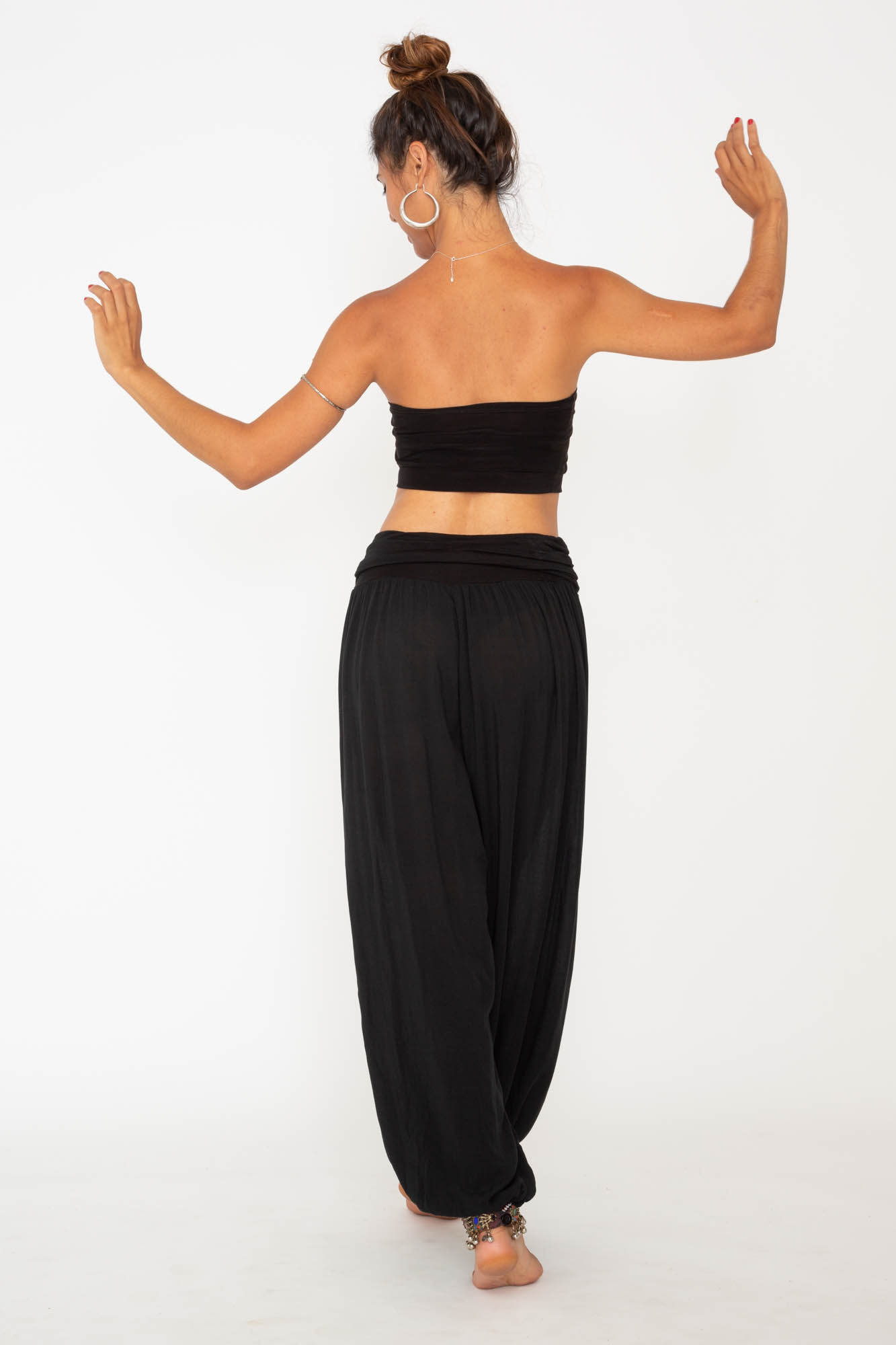 Pantalon Bombacho color negro, ropa Ibicenca, Hippie Pantalon Bombacho color negro, ropa Ibicenca, Hippie