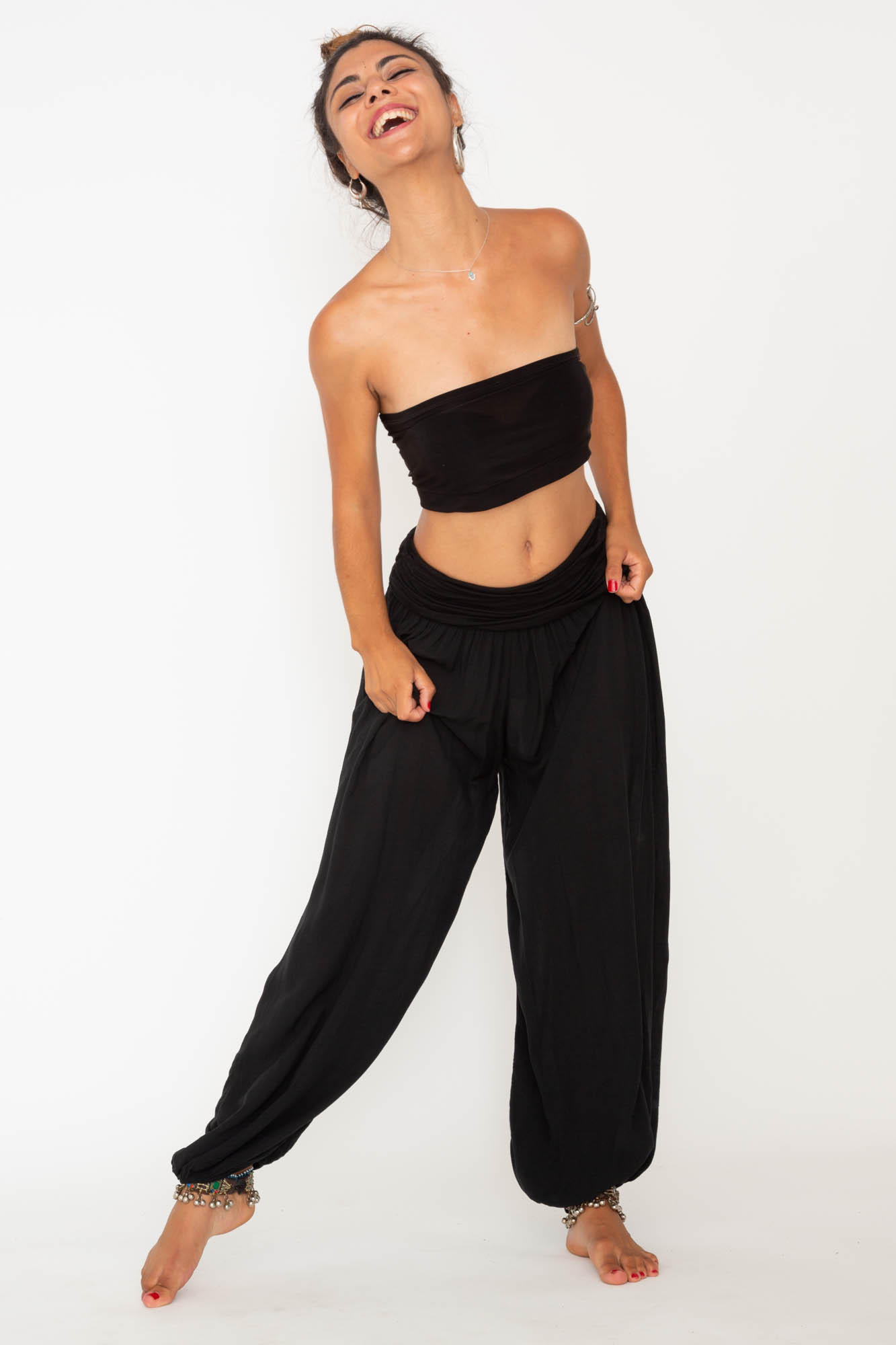 Pantalon Bombacho color negro, ropa Ibicenca, Hippie Pantalon Bombacho color negro, ropa Ibicenca, Hippie